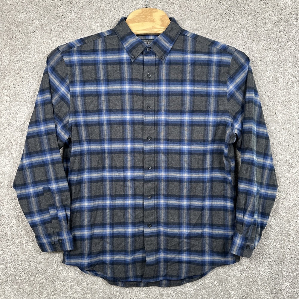 Pendleton Mason Flannel Shirt Mens L Blue Plaid Long Sleeve Button Down Cotton